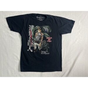 Ripple Junction Attack on Titan Captain Levi Scout Regiment Black T-Shirt M